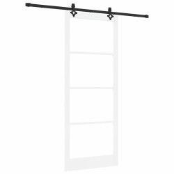 Porte coulissante Blanc 93 x 232 cm Bois de pin massif et verre 636834636834