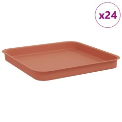 Plateau carré à fleurs 24 pcs Rouge brique 25,5 x 25,5 x 2,5 cm 636840636840