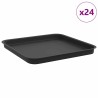 Plateau carré à fleurs 24 pcs Noir 32 x 32 x 2,5 cm Plastique 636841636841