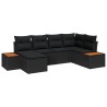 Ensemble de canapé de jardin avec coussin 7 pcs Noir Polyrotin 636842636842