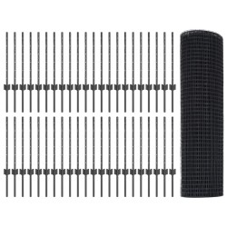 Clôture en fil soudé avec poteaux 100 x 0,6 m Gris Maille 636843636843