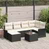 Ensemble de canapé de jardin avec stockage 7 pcs Noir polyrotin 636844636844