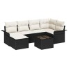 Ensemble de canapé de jardin avec stockage 7 pcs Noir polyrotin 636844636844