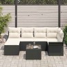 Ensemble de canapé de jardin avec stockage 7 pcs Noir polyrotin 636844636844