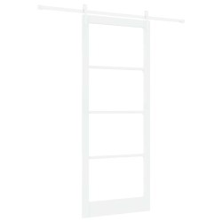 Porte coulissante Blanc 93 x 232 cm Bois de pin massif et verre 636847636847