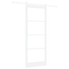 Porte coulissante Blanc 93 x 232 cm Bois de pin massif et verre 636847636847