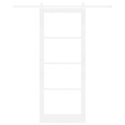 Porte coulissante Blanc 93 x 232 cm Bois de pin massif et verre 636847636847
