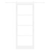 Porte coulissante Blanc 93 x 232 cm Bois de pin massif et verre 636847636847