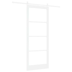 Porte coulissante Blanc 93 x 232 cm Bois de pin massif et verre 636847636847