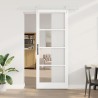 Porte coulissante Blanc 93 x 232 cm Bois de pin massif et verre 636848636848