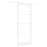 Porte coulissante Blanc 93 x 232 cm Bois de pin massif et verre 636848636848