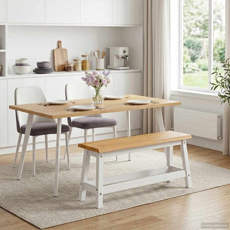 Banc de salle à manger EKAI Blanc 91,5 x 29 x 45,5 cm 636849636849