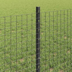 Clôture en fil soudé avec poteaux 25 x 0,6 m Gris Maille 636851636851