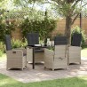 Ensemble de salle à manger pour jardin 5 pcs Gris clair 636853636853