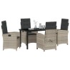 Ensemble de salle à manger pour jardin 5 pcs Gris clair 636853636853