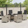 Ensemble de salle à manger pour jardin 5 pcs Gris clair 636853636853