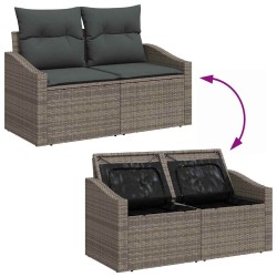 Ensemble de Canapés avec coussin 6 pcs Gris polyrotin 636855636855