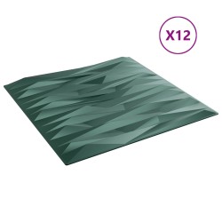 Panneaux muraux 12 pcs Vert Pierre 50 x 50 cm Mousse XPS 636857636857