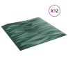 Panneaux muraux 12 pcs Vert Pierre 50 x 50 cm Mousse XPS 636857636857