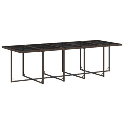 Ensemble à manger de jardin et coussins 11 pcs marron rotin 636859636859