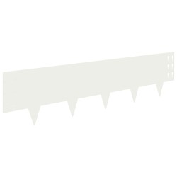Bordure de Pelouse 10 pcs 100 x 25 cm Acier Blanc 636864636864