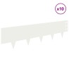 Bordure de Pelouse 10 pcs 100 x 25 cm Acier Blanc 636864636864