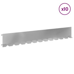 Bordure de Pelouse 10 pcs 102 x 15 x 4 cm Acier Argenté 636865636865