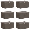 Boîte de rangement 6 pcs Gris 43 x 34 x 23 cm Tissu intissé 636869636869