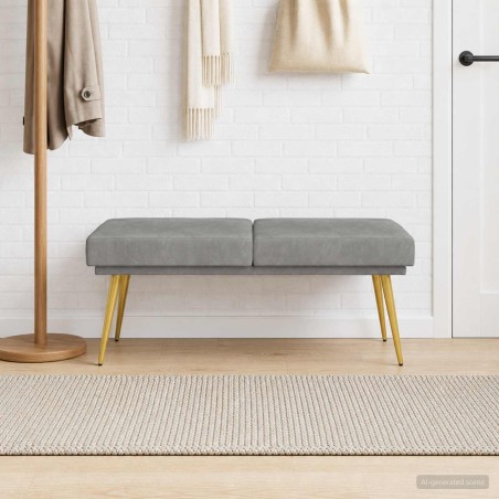 Banc à double couche Gris clair 120 x 45 x 46 cm Velours 636871636871