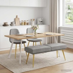 Banc à double couche Gris clair 120 x 45 x 46 cm Velours 636871636871