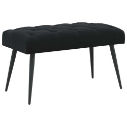 Banc avec capitonnage bouton Noir 80 x 40 x 46 cm Velours 636873636873