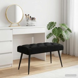 Banc avec capitonnage bouton Noir 80 x 40 x 46 cm Velours 636873636873