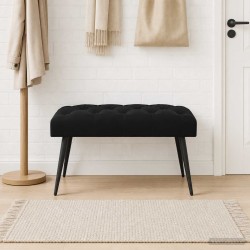 Banc avec capitonnage bouton Noir 80 x 40 x 46 cm Velours 636873636873