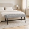 Banc avec capitonnage bouton Gris clair 110 x 40 x 46 cm 636874636874