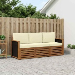 Ensembles de canapés avec coussin 3 pcs Bois d'Acacia Massif 636876636876