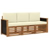 Ensembles de canapés avec coussin 3 pcs Bois d'Acacia Massif 636876636876