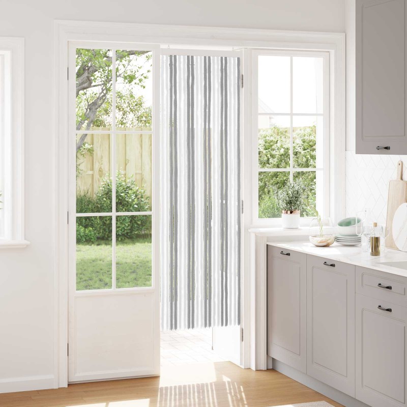 Rideau anti-insectes en chenille Gris et blanc 56 x 185 cm 636877636877
