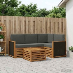 Ensemble de canapés d'extérieur 5 pcs Naturel et Anthracite 636878636878