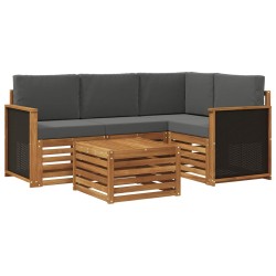 Ensemble de canapés d'extérieur 5 pcs Naturel et Anthracite 636878636878