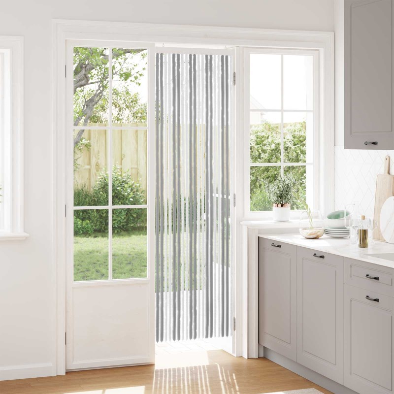Rideau anti-insectes en chenille Gris et blanc 56 x 200 cm 636880636880