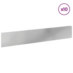 Bordure de Pelouse 10 pcs 100 x 18 cm Acier Argenté 636881636881