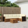 Ensemble de canapé d'angle avec coussin 5 pcs Naturel et Crème 636885636885