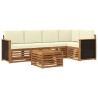 Ensemble de canapé d'angle avec coussin 5 pcs Naturel et Crème 636885636885