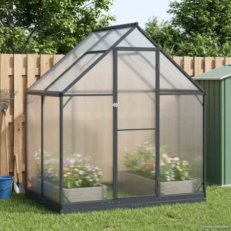 Serre de jardin avec porte Anthracite 183,5 x 123 x 207 cm 636886636886