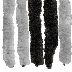Rideau anti-insectes en chenille Gris et Noir 118 x 220 cm 636893636893
