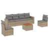 Salon de jardin avec coussins 7pcs mélange beige résine tressée 636901636901