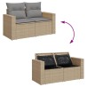 Salon de jardin avec coussins 7pcs mélange beige résine tressée 636901636901