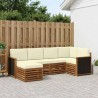 Ensemble de canapé d'angle avec coussin 5 pcs Naturel et Crème 636905636905