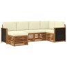 Ensemble de canapé d'angle avec coussin 5 pcs Naturel et Crème 636905636905
