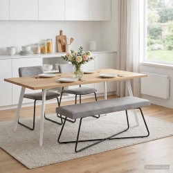 banc Uni Gris clair 110 x 40 x 45 cm Velours 636906636906